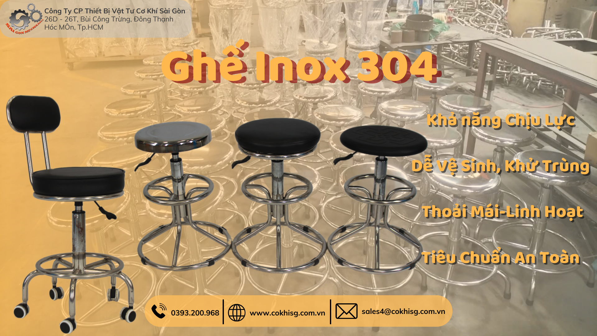 Ghế inox 304
